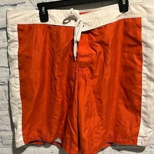 Old Navy Brand Men's Swim Trunk Orange and White Size XL